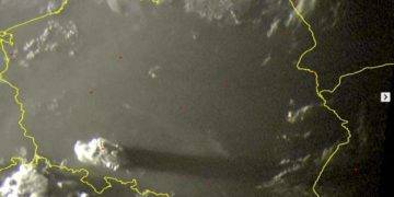 Poland and Ukraine obsucred by a massive cloud