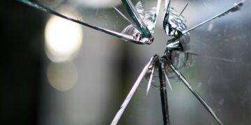 glass pane, glass, broken