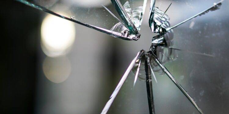 glass pane, glass, broken