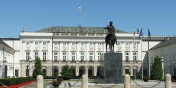 krakow suburb, the presidential palace, a statue of poniatowski