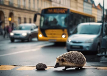 Bus Driver in Kraków Stops Traffic to Save Hedgehog Crossing Busy Road