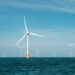 a group of wind turbines in the ocean