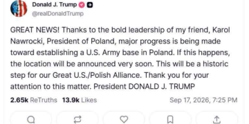 Trump says permanent US Army base in Poland is moving closer as two sites considered