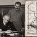 Composite showing the German-Soviet treaty signing in Moscow and the partition map of occupied Poland in September 1939