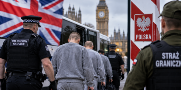 Editorial image illustrating UK prison releases and the possible return of Polish offenders to Poland