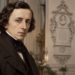 Editorial illustration of Frédéric Chopin with the Holy Cross Church memorial in Warsaw, where his heart is preserved
