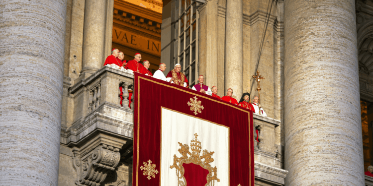 Digitally enhanced archival-style image based on the 1978 papal balcony appearance of John Paul II