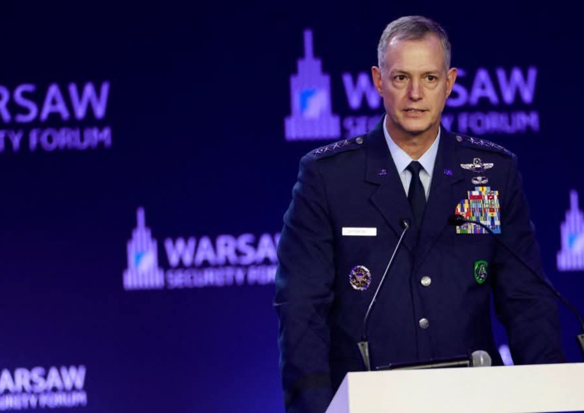 NATO Supreme Allied Commander Europe General Alexus Grynkewich addressing the Warsaw Security Forum.