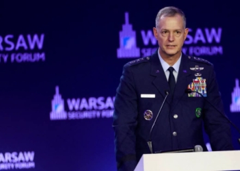 NATO Supreme Allied Commander Europe General Alexus Grynkewich addressing the Warsaw Security Forum.