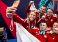 Polish para-fencers celebrating with medals at the 2026 European Championships in Cardiff