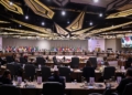 Wide photograph of delegates meeting at the G20 leaders' summit in Johannesburg, South Africa, on 22 November 2025.