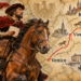 AI-generated editorial illustration of a Renaissance royal courier beside a stylised Kraków–Vienna–Venice route map