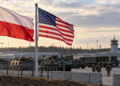 Illustrative image of Polish and US flags at a military installation