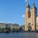 Kraków's Main Market Square with St Mary's Basilica and the Adam Mickiewicz monument, in a photograph supplied by the editor
