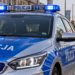 Digitally created close-up editorial image of a Polish police car in Warsaw